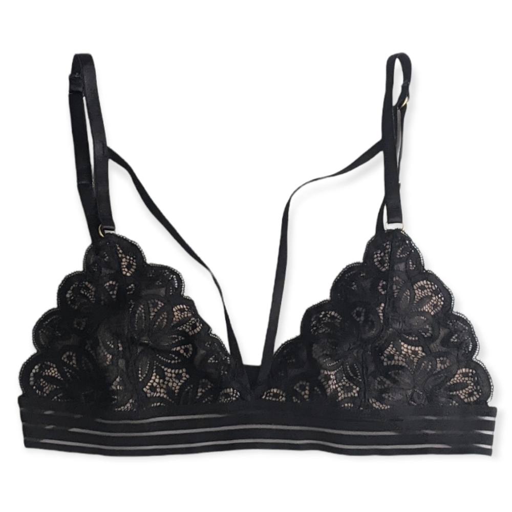 NWOT Oh La La Cherí Black Lace Bra Size Small